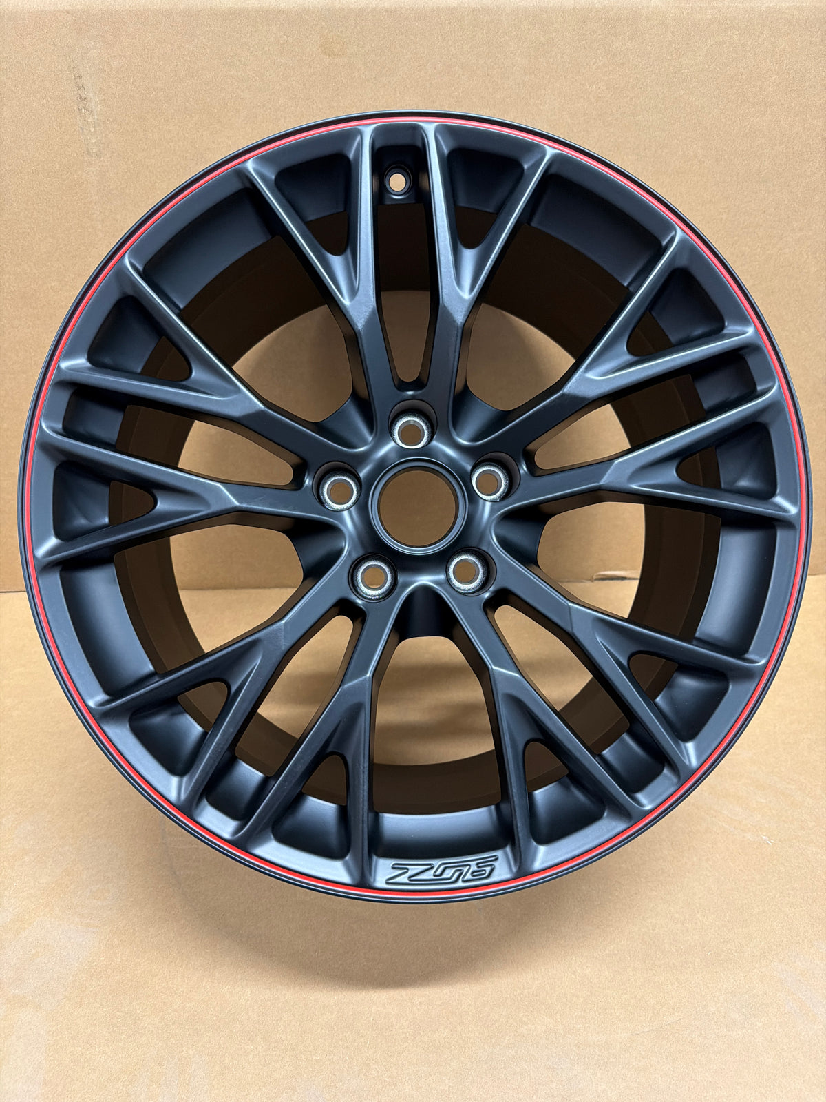C7 Corvette Z06 Satin Black w/ Red Stripe *Brand New OEM GM* Front