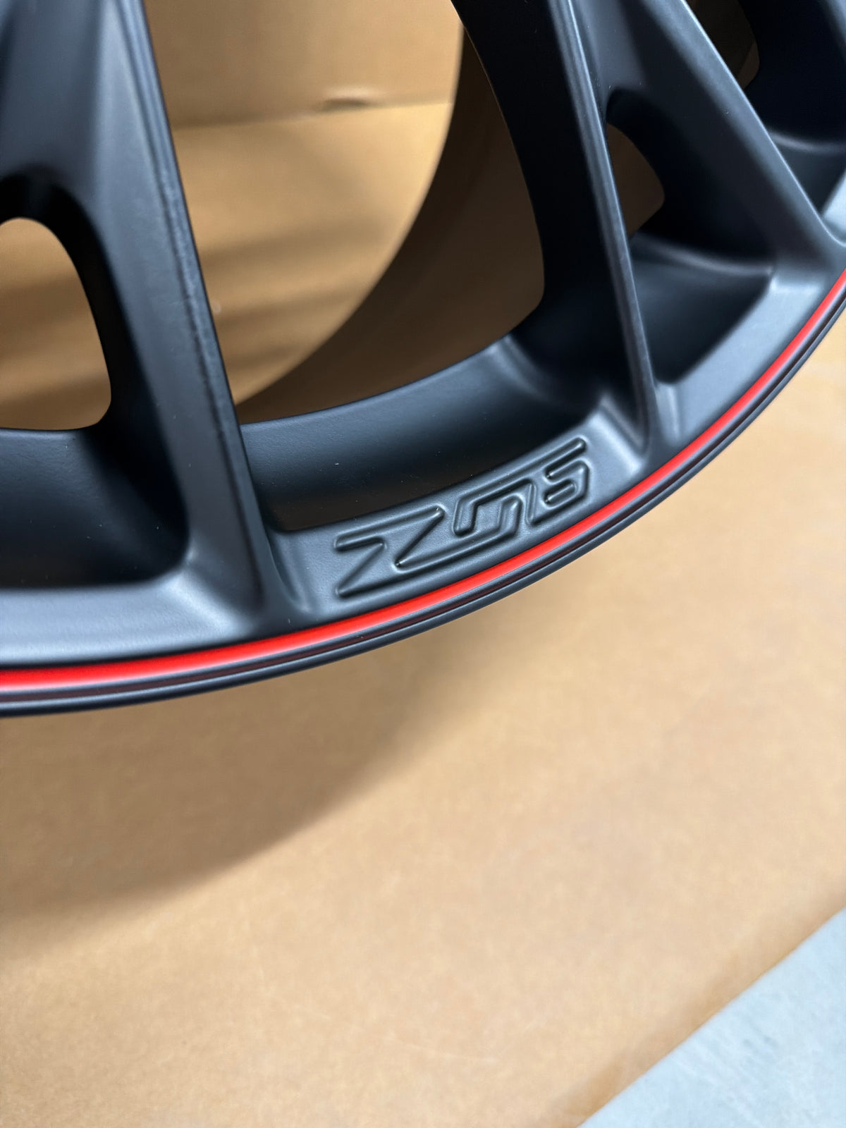 C7 Corvette Z06 Satin Black w/ Red Stripe *Brand New OEM GM* Front