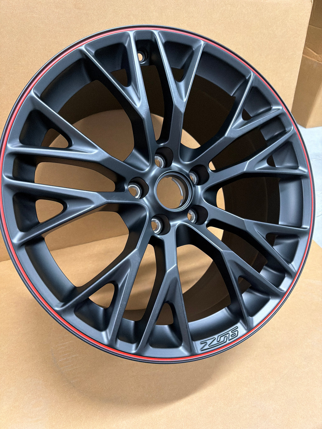 C7 Corvette Z06 Satin Black w/ Red Stripe *Brand New OEM GM* Front