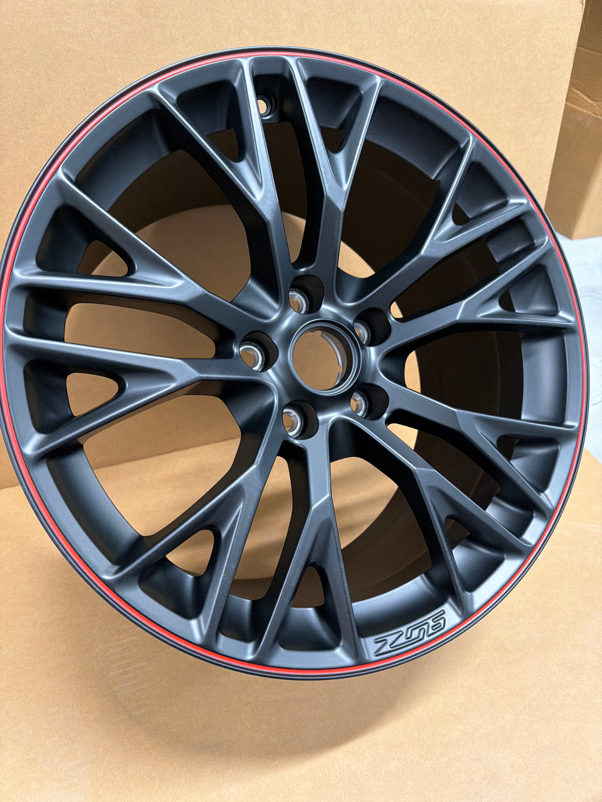 C7 Corvette Z06 Satin Black w/ Red Stripe *Brand New OEM GM* Front
