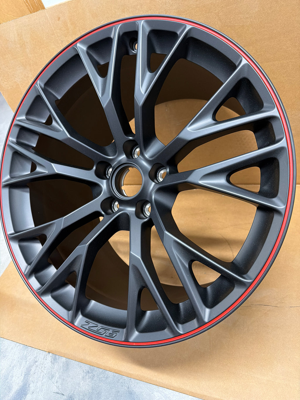 C7 Corvette Z06 Satin Black w/ Red Stripe *Brand New OEM GM* Rear