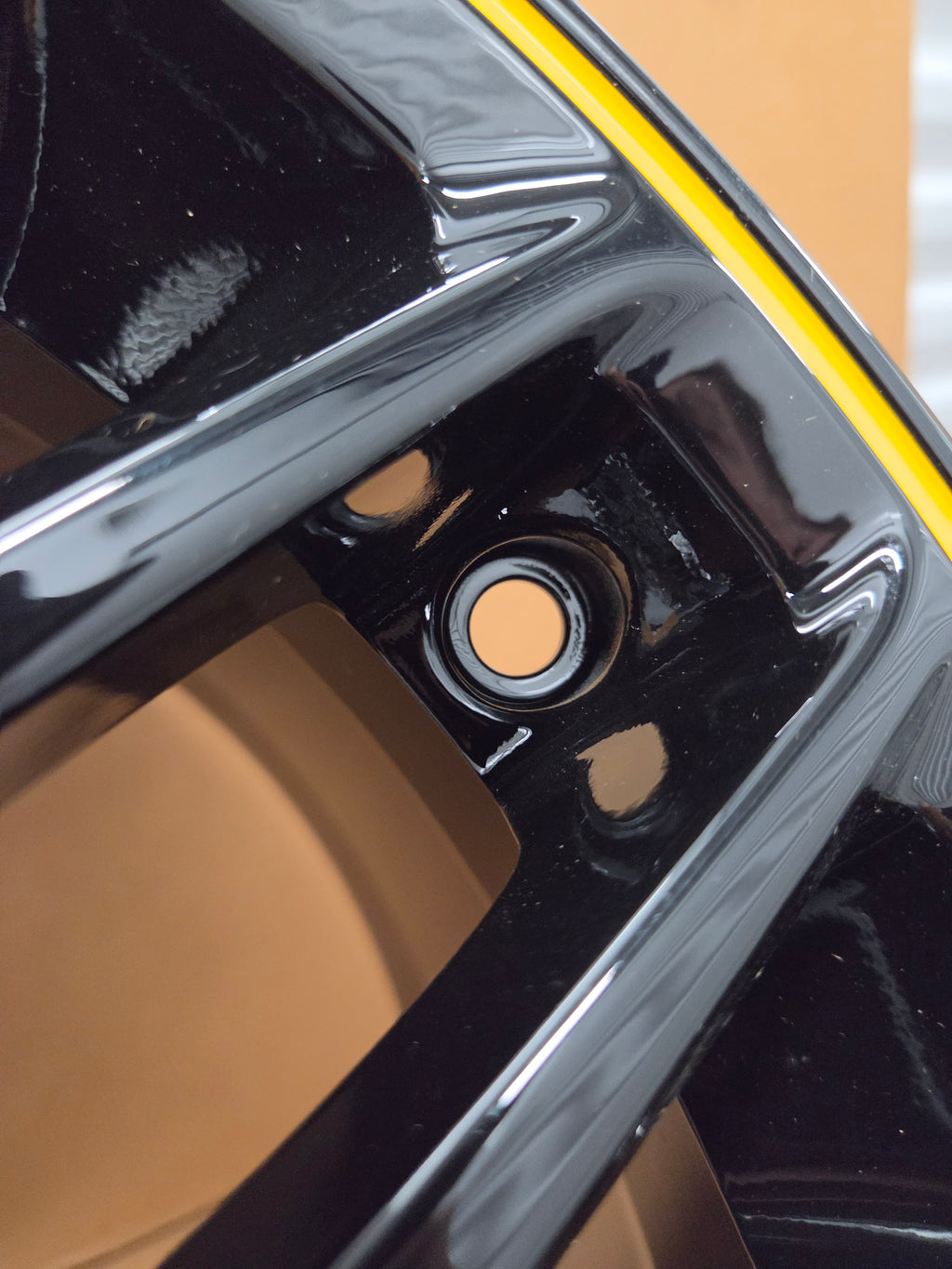 C7 Corvette Z06 Front Gloss Black/Yellow Stripe *Brand New OEM GM*