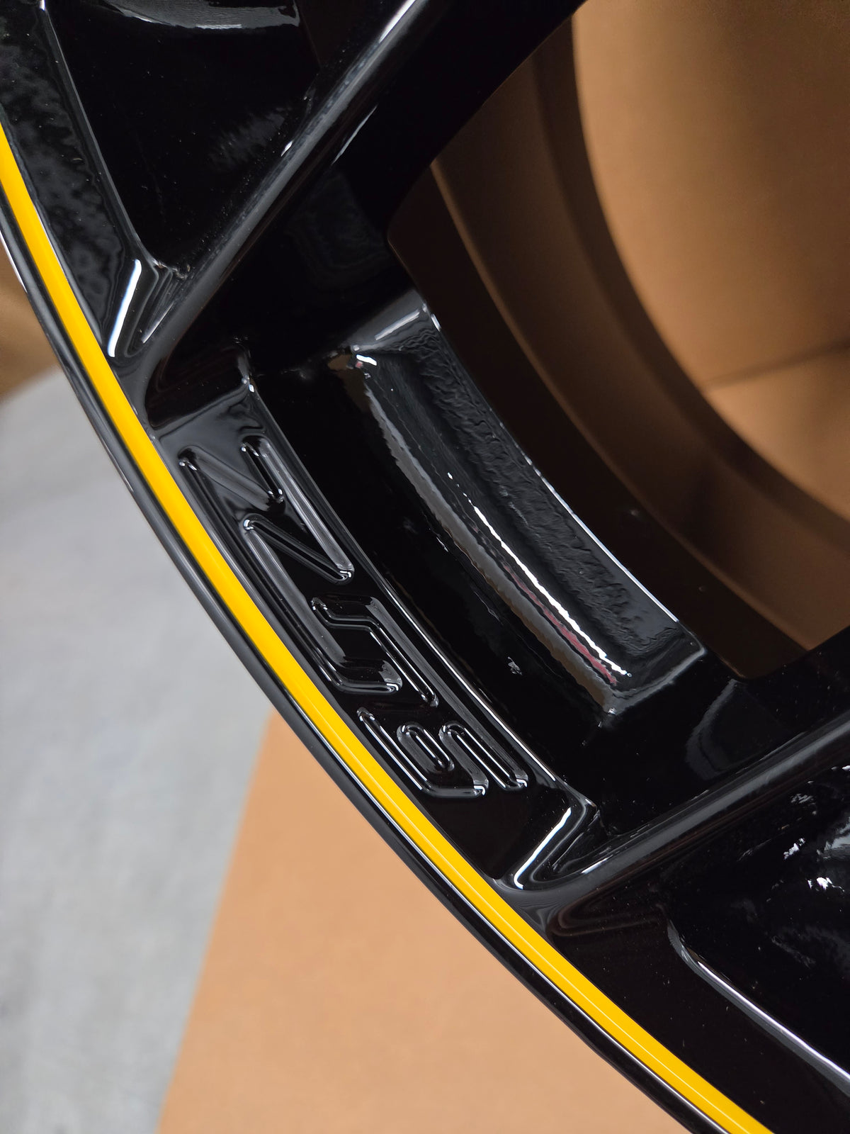 C7 Corvette Z06 Front Gloss Black/Yellow Stripe *Brand New OEM GM*