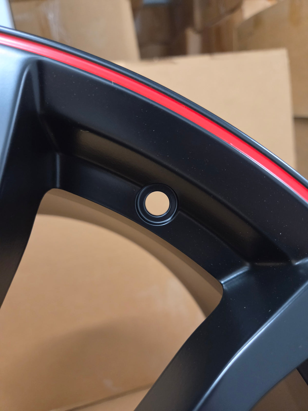 C6/C7 Corvette Cup-style Wheel Front Satin Black/Redline *BRAND NEW OEM*